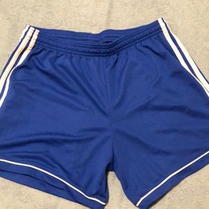 Blue adidas activewear shorts size L kids